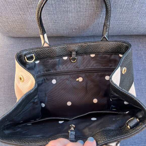Unique Black and Tan Kate Spade leather tote. - Picture 4 of 4